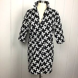NWT Tulle Black White 1/2 Sleeve Trench Jacket S